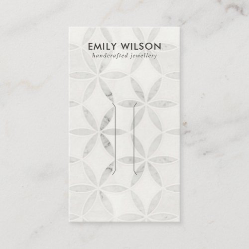 PASTEL OFF WHITE FLORAL STUD EARRING DISPLAY CARD