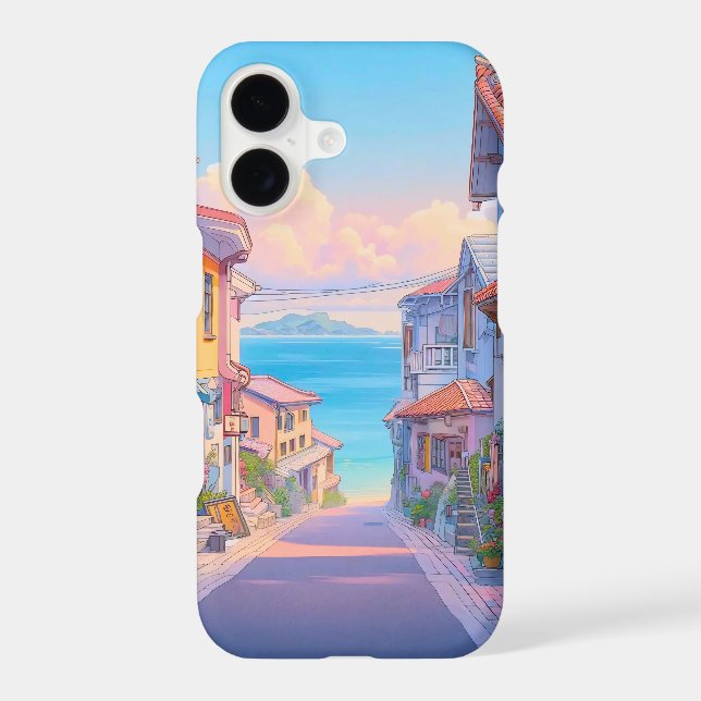 Pastel Okinawa Seaside Street iPhone Case (Back)