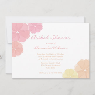 Pastel Ombre Floral Bridal Shower Invitations