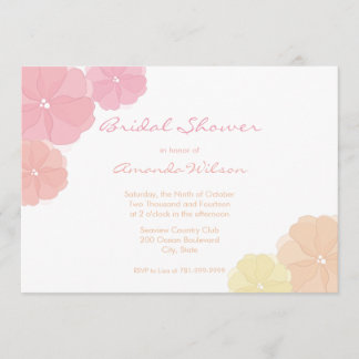Pastel Ombre Floral Bridal Shower Invitations