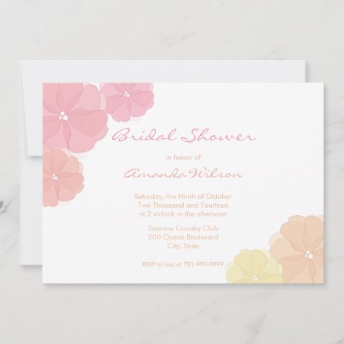 Pastel Ombre Floral Bridal Shower Invitations