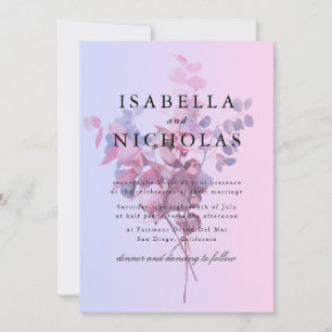 Pastel Ombre Floral Wedding Invitation