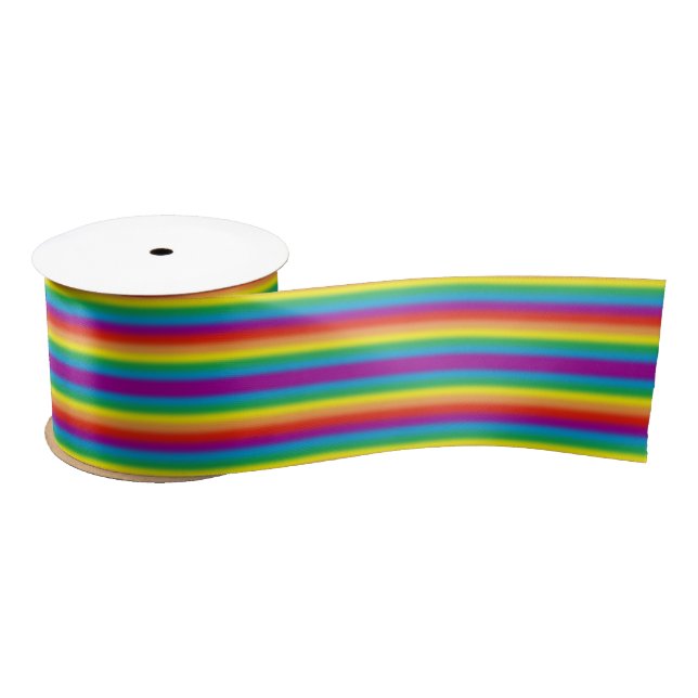 Pastel Ombre Gay LGBT Pride Rainbow Flag Satin Ribbon (Spool)