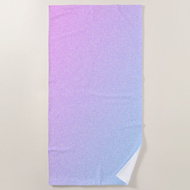 Pastel Ombre Glitter Beach Towel (Front)