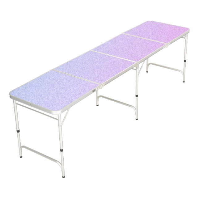 Pastel Ombre Glitter Beer Pong Table (Angled)