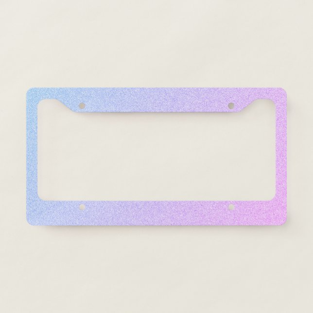 Pastel Ombre Glitter License Plate Frame (Front)