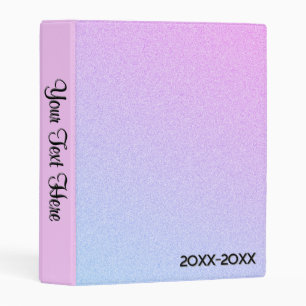 Pastel Ombre Glitter Personalized and Dated Mini Binder