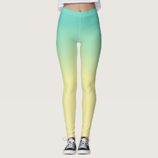 Pastel Ombre Leggings - Green to Yellow Gradient