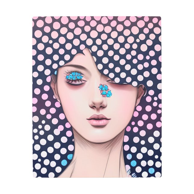 Pastel Ombre Polka Dots Abstract Pop Art Woman (Front)