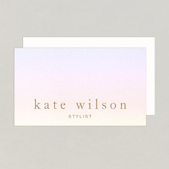 Pastel Ombre Rainbow  Leather Professional Business Card by sm_business_cards at Zazzle