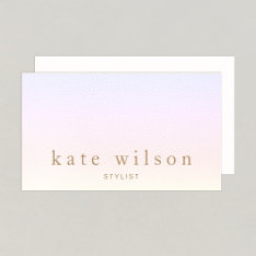 Pastel Ombre Rainbow  Leather Professional Business Card at Zazzle