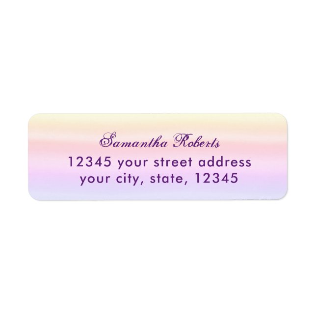 Pastel Ombre Rainbow Return Address Label (Front)