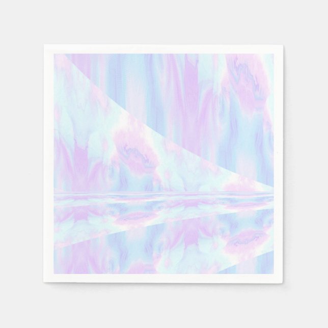 Pastel Ombre Tie Dye Ripples Girly Napkins (Front)