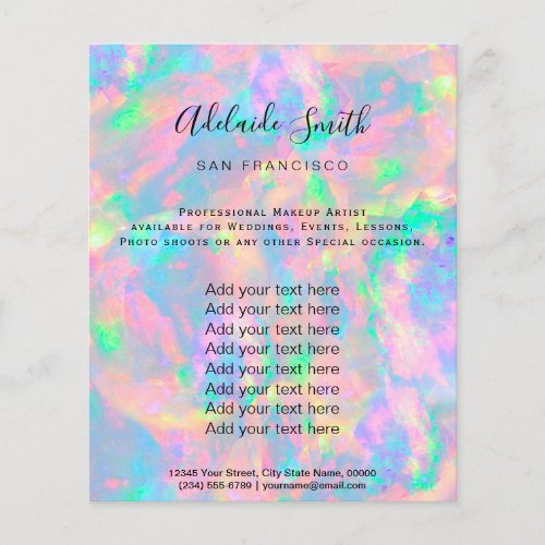 pastel opal FAUX holograph Flyer