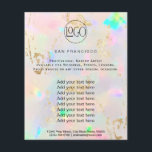 pastel opal FAUX holograph Flyer<br><div class="desc">beauty salon professional makeup artist flyer</div>