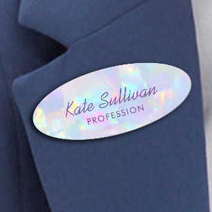 pastel opal gemstone name tag