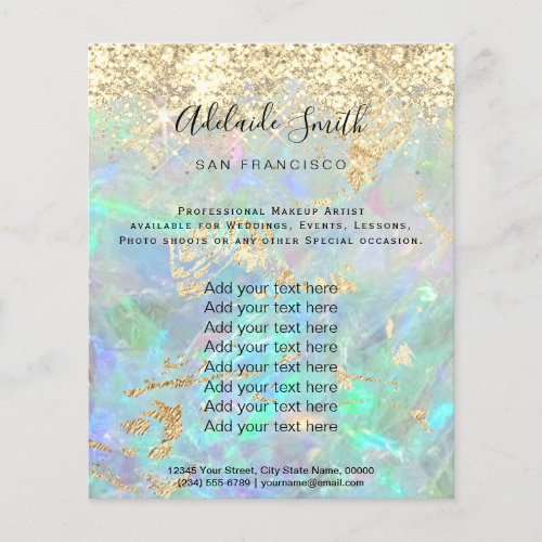pastel opal glitter background flyer