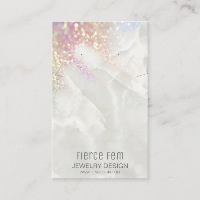 Pastel Opal Glitter Jewelry Display Card (Front)