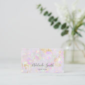 pastel opal mineral business card (Standing Front)