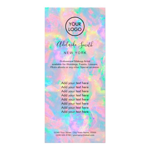 pastel opal price list rack card