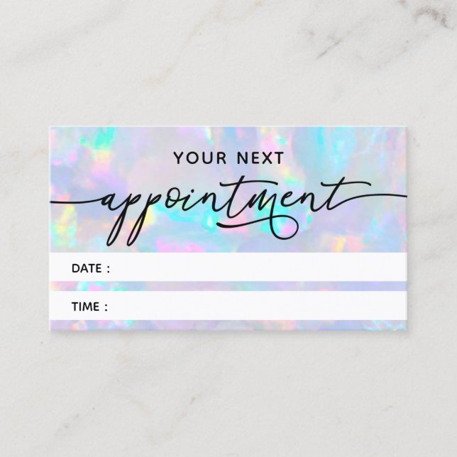 pastel opal texture appointment card (Front)