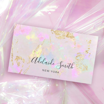 Pastel Opal Texture Mineral Business Card by holyart at Zazzle
