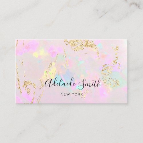 pastel opal texture mineral business card