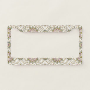 Pastel Opalescent Floral Mosaic - Mandala License Plate Frame