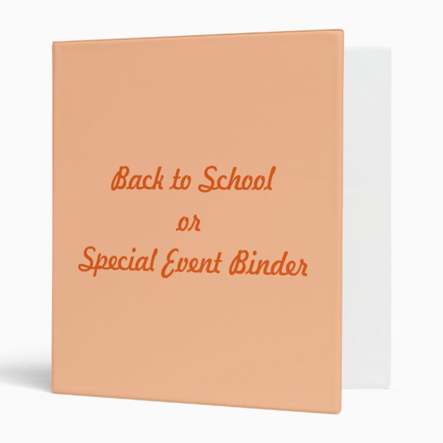 Pastel Orange 3 Ring Binder (Front/Inside)
