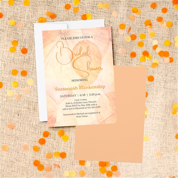 Pastel Orange Abstract  Background Bridal Shower 