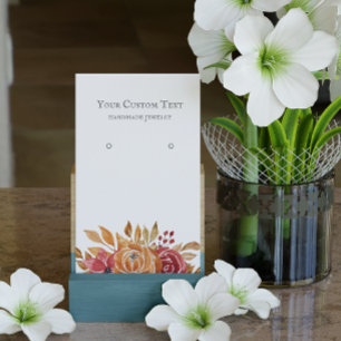 Pastel Orange Autumn Flower Jewelry Earring Business Card