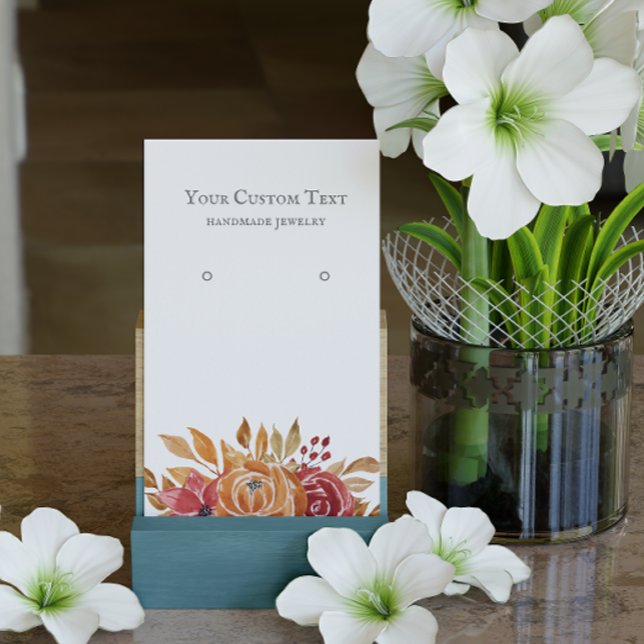 Pastel Orange Autumn Flower Jewelry Earring Business Card (Creator Uploaded)