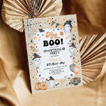 Pastel Orange Black Halloween Ghost Boy Birthday Invitation<br><div class="desc">Hey Boo! Cute ghost theme Halloween birthday invitation. Personalize this spooktacular invite with your details and if you want to further re-arrange the style and placement of the text,  please press the "Click to customize further" button.</div>