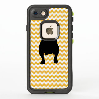 Pastel Orange Chevron With English Bulldog