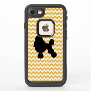 Pastel Orange Chevron With Poodle Silhouette