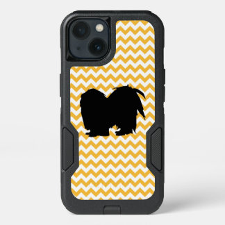 Pastel Orange Chevron With Shih Tzu iPhone 13 Case