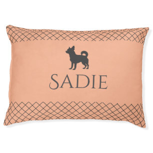 Pastel Orange Chihuahua Personalized Matching Pet Bed