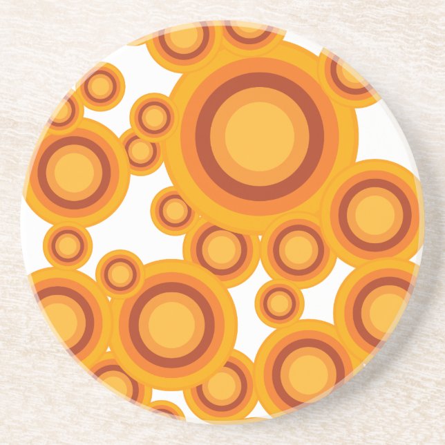 pastel orange circle sandstone coaster (Front)