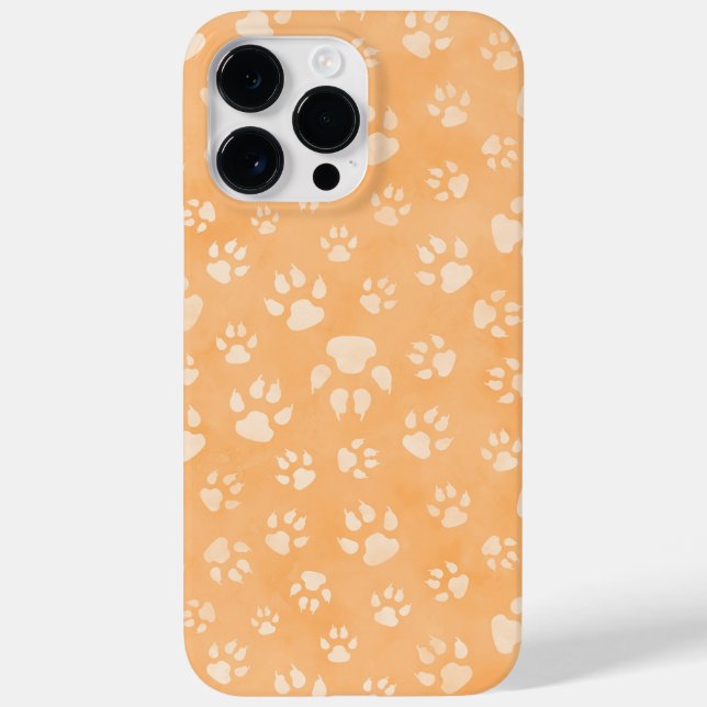 PASTEL ORANGE DOG PAWS Case-Mate iPhone CASE (Back)
