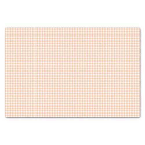 Pastel Orange Gingham Pattern Small Check Plaid Tissue Paper