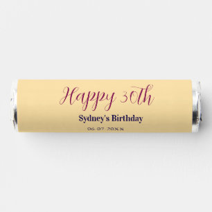 Pastel orange happy 30th birthday name date purple breath savers® mints