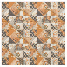 Pastel Orange Patchwork Vintage Cottagecore Quilt
