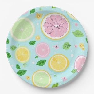 Pastel Orange Pattern Paper Plates