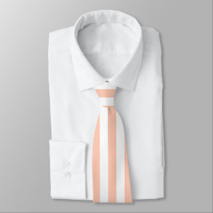Pastel Orange Peach Stripes Solid Color  Neck Tie