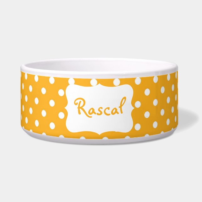 Pastel Orange Polka dot  bowl (Front)