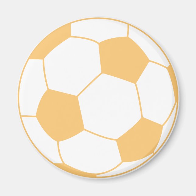 Pastel Orange soccer ball Magnet (Front)
