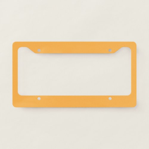 Pastel Orange Solid Color License Plate Frame