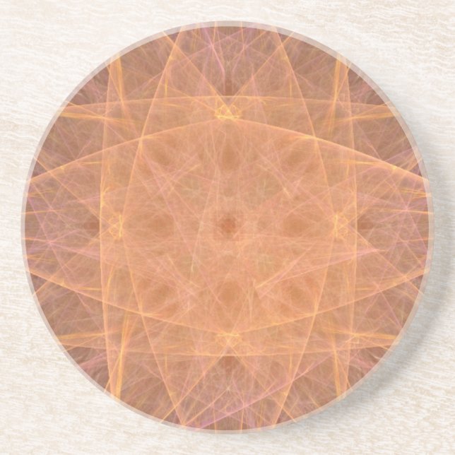 Pastel Orange Starburst Drink Coaster (Front)