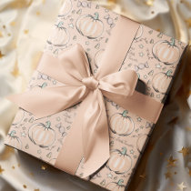 Pastel Orange Sweet Little Pumpkin Baby Wrapping Paper