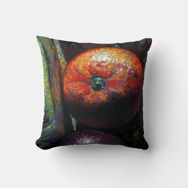 Pastel Orange Throw Pillow (Front)